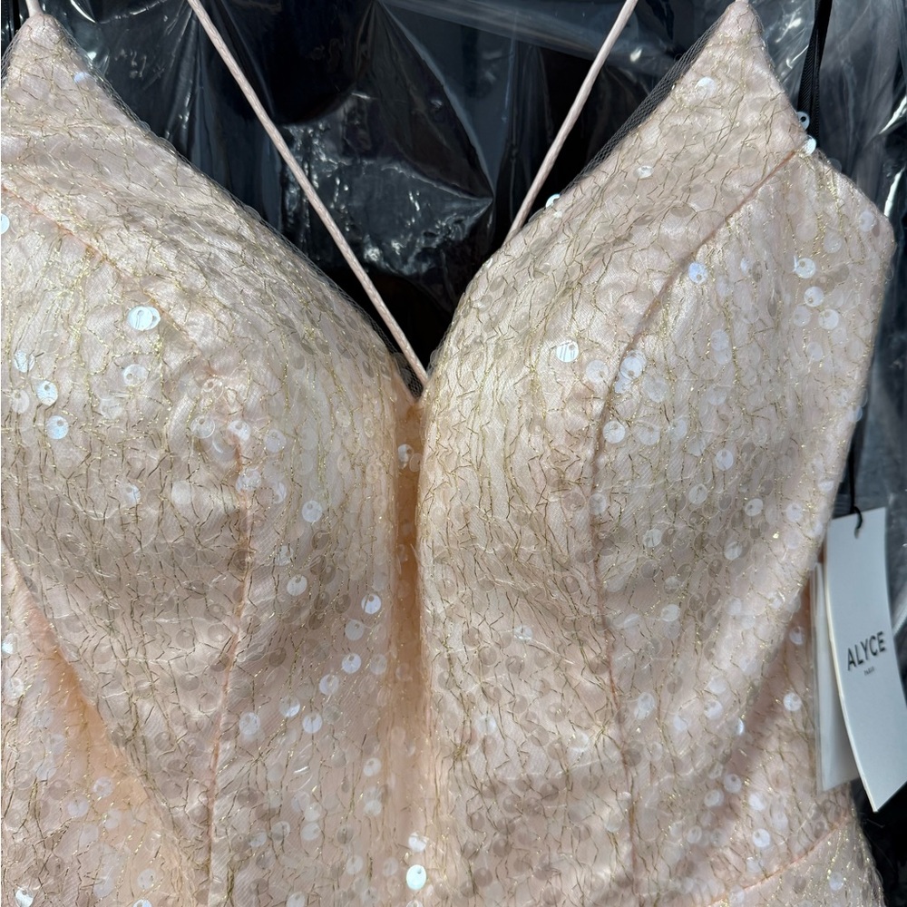 NWT Alyce Paris Blush Pink Sequin Party Dress - Picture 3 of 7